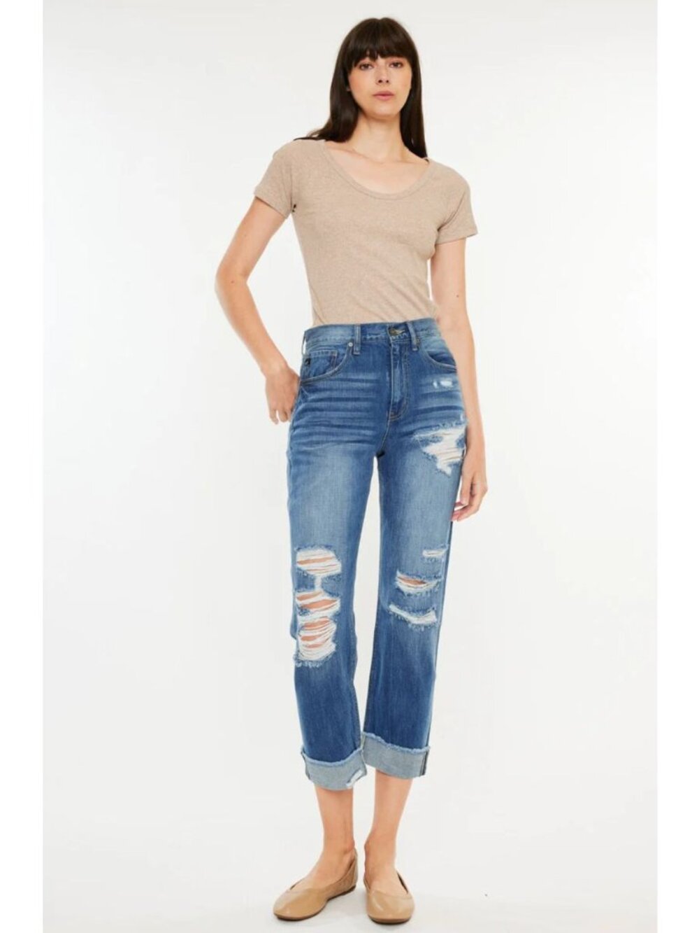 KanCan Eloise High Rise Straight Leg Jeans in Medium Wash - Sz 7/27 - New